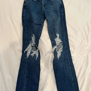 Frame Le High Dark Blue Distressed Women's Jeans Size 25